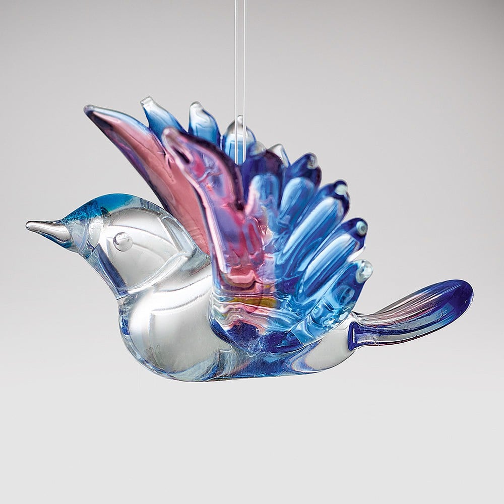 Belle Epoque Glass Bird Purple Blue Art Nouveau Glass