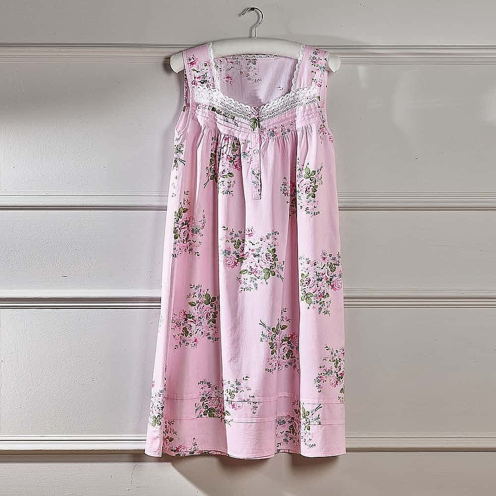 Buy Ladies Nightwear Floral Print 100% Cotton Sleeveless Long Nightdress M  to XXXL