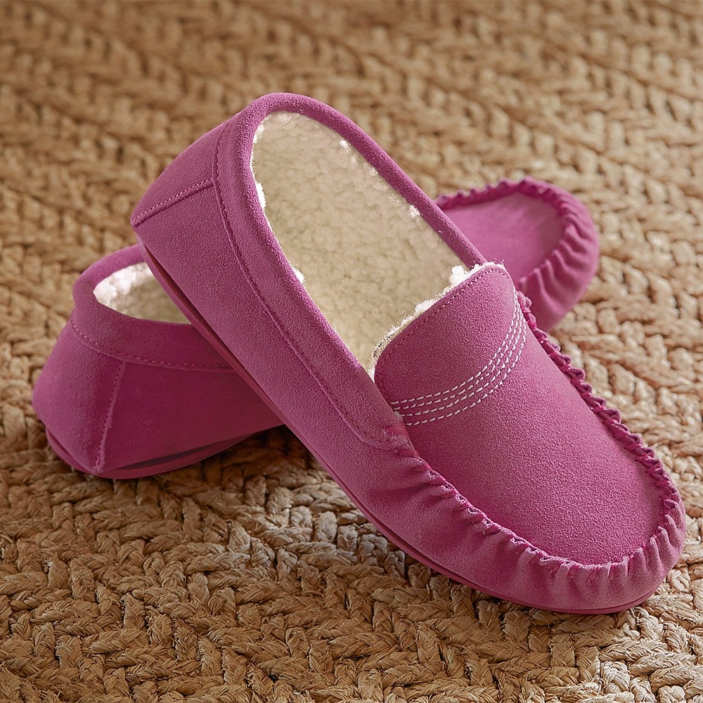 pink suede slippers