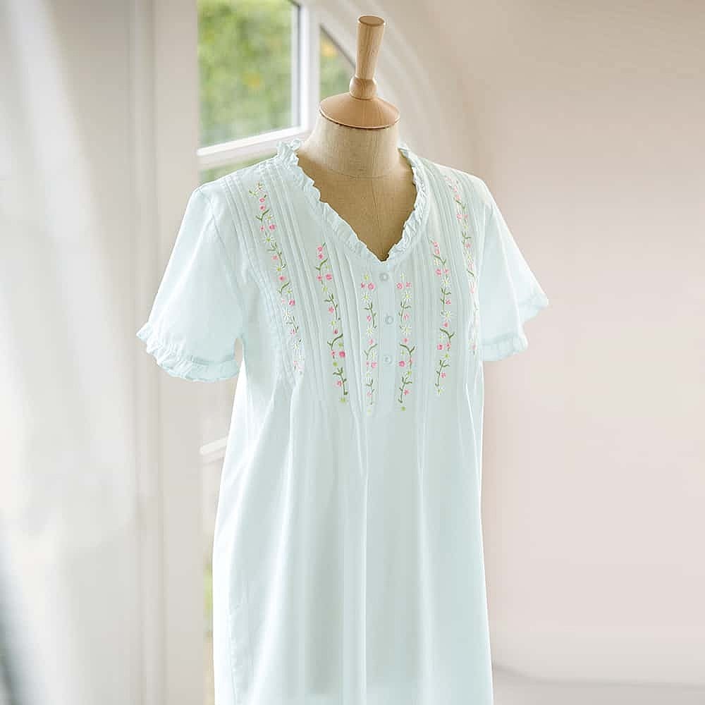 Embroidered nightdress best sale