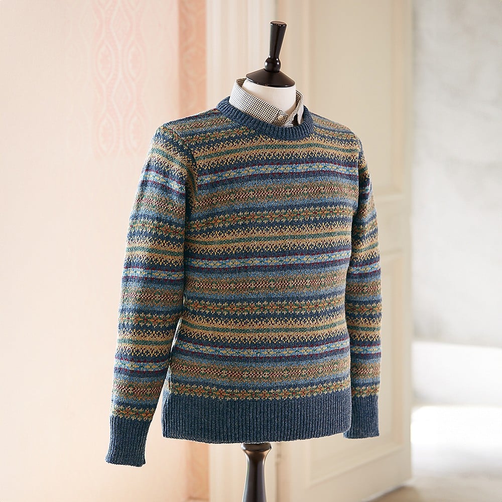 Mens wool fair isle sweater best sale