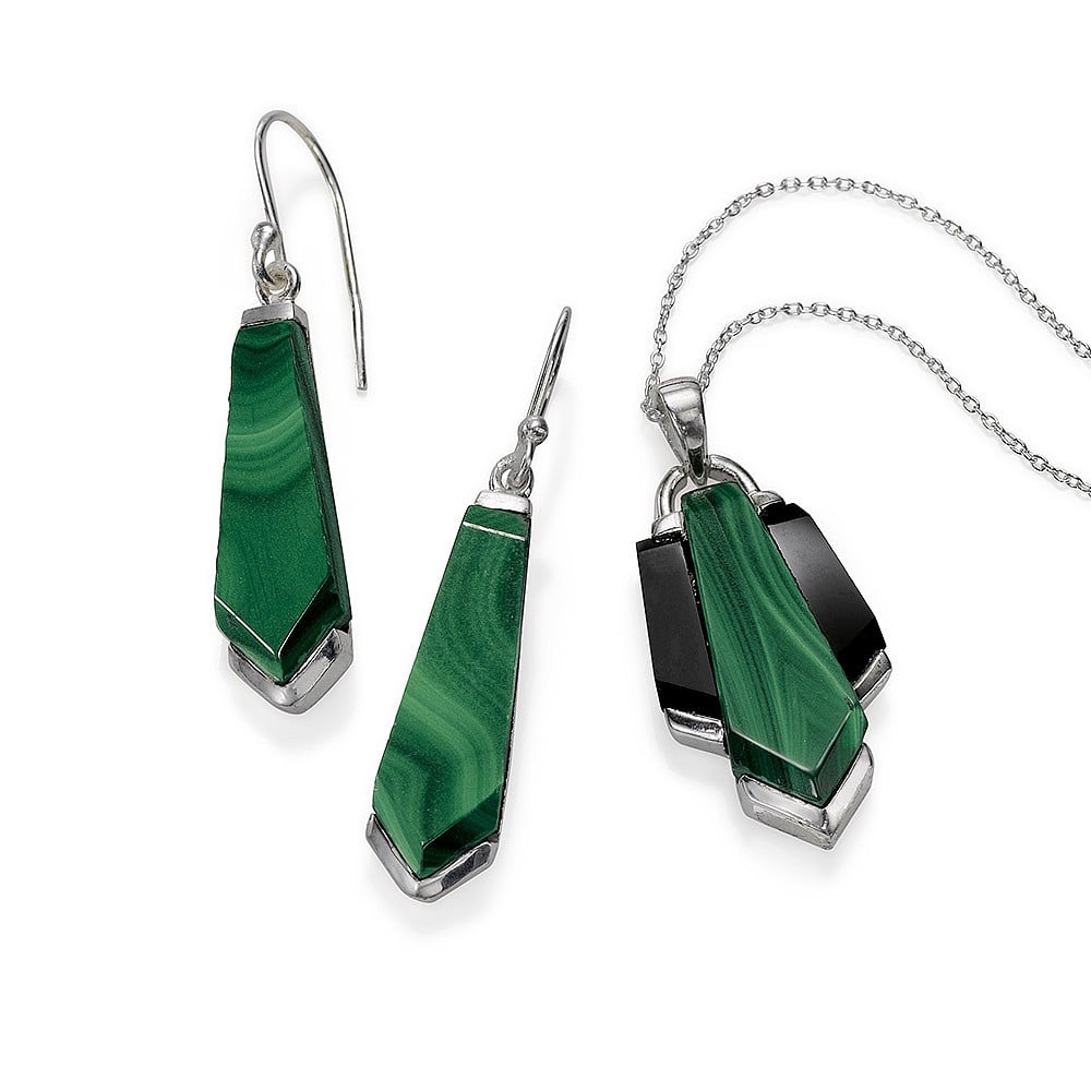 Art Deco Malachite Onyx Earrings Art Deco Style Jewellery Museum Selection