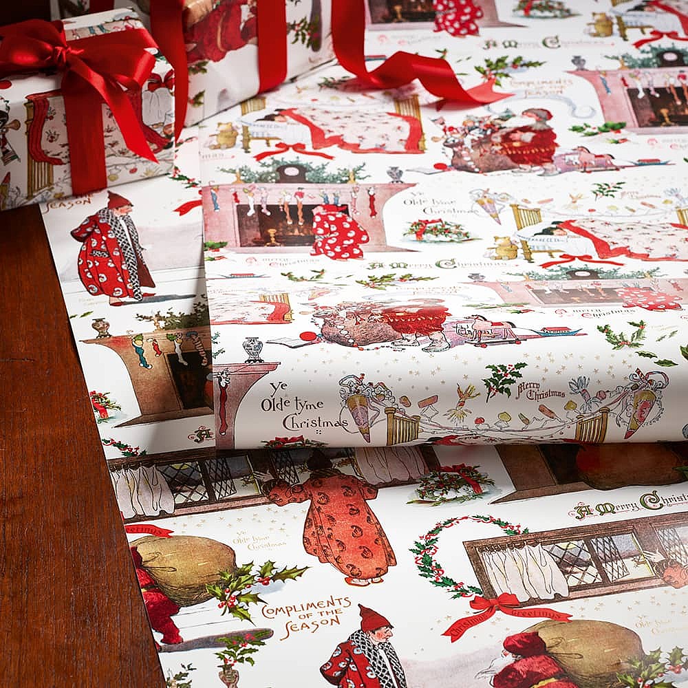 20 Sheets Night Before Christmas Wrap festive gift wrapping paper Museum Selection